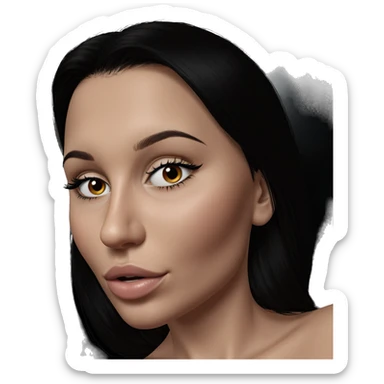 realistic portrait of girl sticker