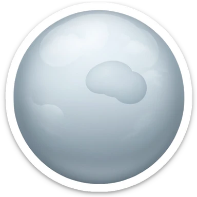 Venus planet emoji, pale grey sphere, gentle haze, soft cloudy appearance, simple and round, no text sticker