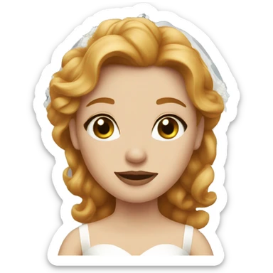 Strawberry blonde girl as a bride sticker