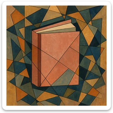 a pink diary, cubist abstraction style sticker