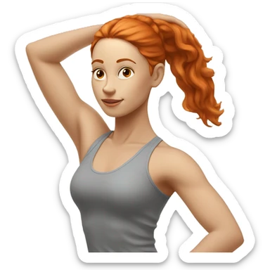 White redhead girl yoga pose sticker
