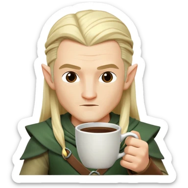 Legolas with coffee sticker