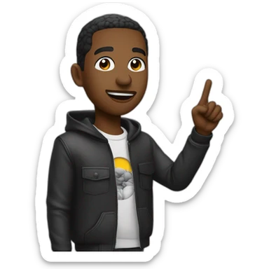 Pop smoke qui fait le signe W avec sa main sticker