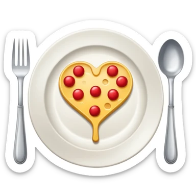 plato y cubiertos en una mesa sticker