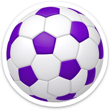 a white soccer ball with streaks of purple and a check mark or swoosh in the middle, similar to the Nike logo. don't add and hexagons sticker