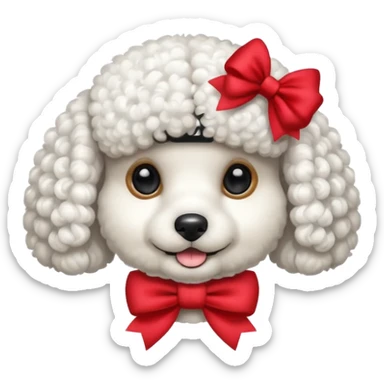 Poodle de laço sticker