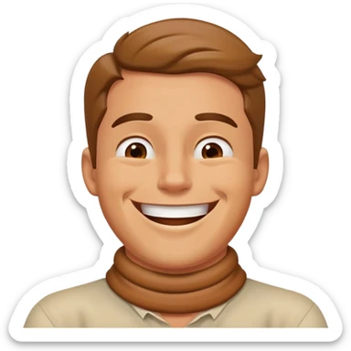 guy with hands crossed around his neck laughing  sticker