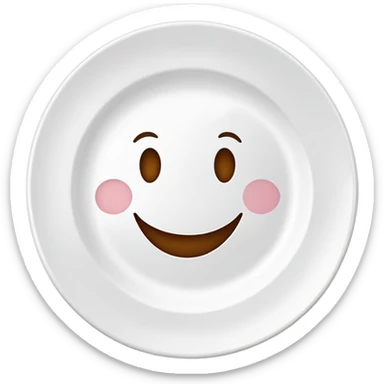 clean empty plate with a happy face, no leftover food, clear and friendly sticker