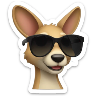 kangourou black sunglasses sticker
