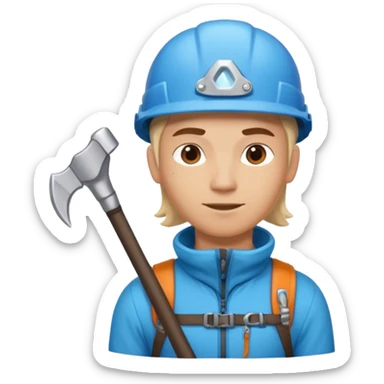 lead climber with ice axe in Mountain Climbing Team sticker
