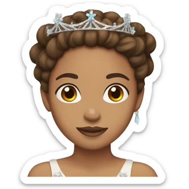 lightskin in quince dress with brown hair and tiara  sticker