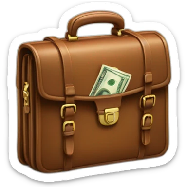 briefcase with money sticker
