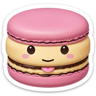 Macaroon with cute face sticker