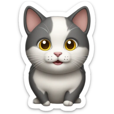 A cat standing with its hands on its hips and its big belly forward. sticker