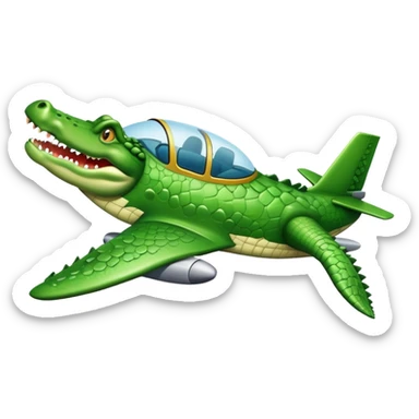 Crocodile in airplane sticker