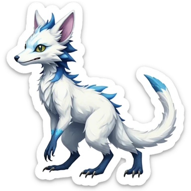 Epic Feral Rare Fantasy shiny cool Vernid-Sergal-Trico-species by LiLaiRa, random markings, tufted tail, tufted ears, full body sticker