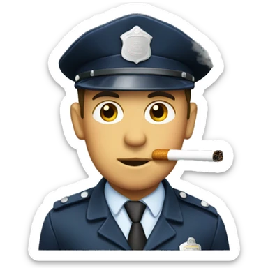 Policeman smoking sticker