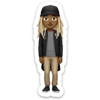 lightskin with blonde dreads and black running hat sticker