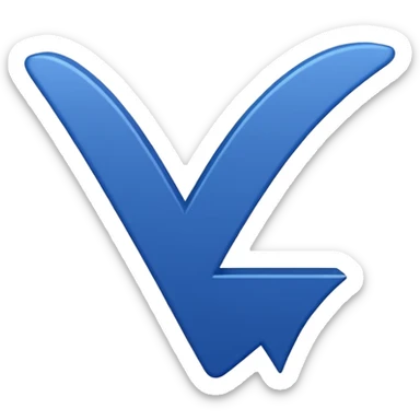Dark blue checkmark for social media. sticker