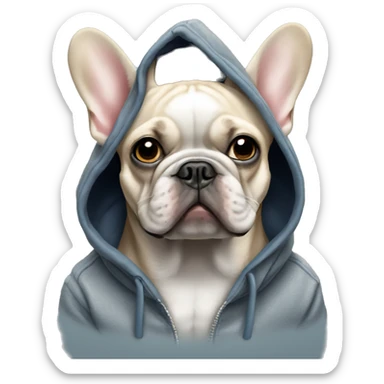 French bulldog wearing hoodie sticker