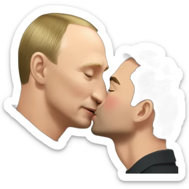 putin kisses zelensky sticker