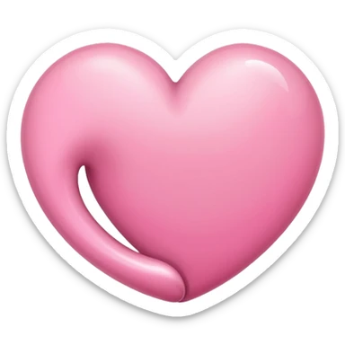 Pink crescent moon heart sticker