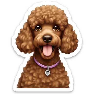 Brown poodle sticker