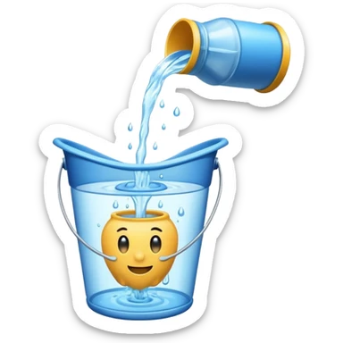 a bucket being poured out sticker