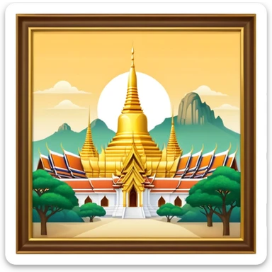 Grand Palace Bangkok Landmark Emoji – Featuring golden spires, Thai architecture, and the Emerald Buddha Temple. sticker