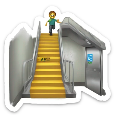Create a sticker that encourages using stairs over the elevator. Use emojis for steps, health, and eco-friendliness to show it's good for both people and the planet sticker