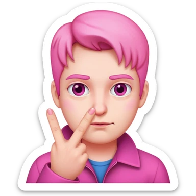 devious face with pink middle finger  sticker