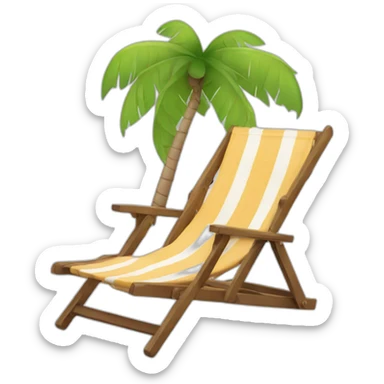 Beach Palm tree deckchair sticker