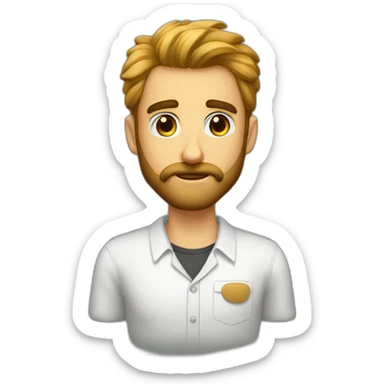 anteojos barba rubio pelado sticker