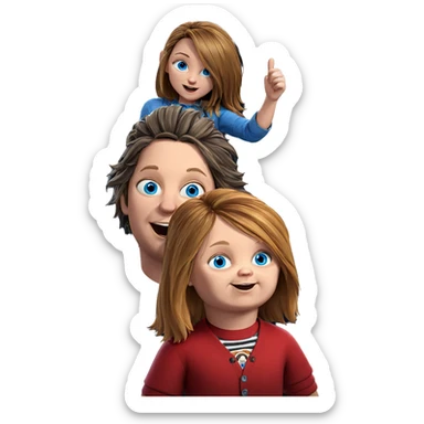 blue eyes and friendship sticker