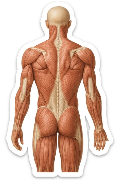 muscoli del dorso anatomia senza scritte sticker