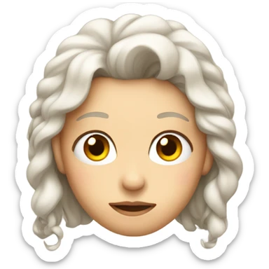 blank stare with hair bow  sticker