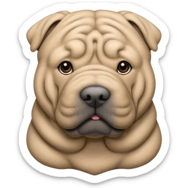 Grey Shar Pei sticker