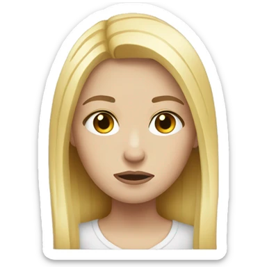 White girl sad blonde  sticker