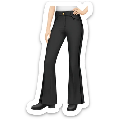 Bootcut black banding pants sticker