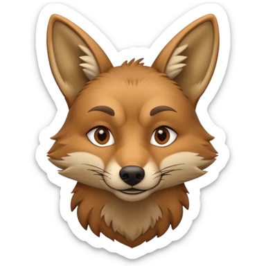 smug urban coyote face sticker