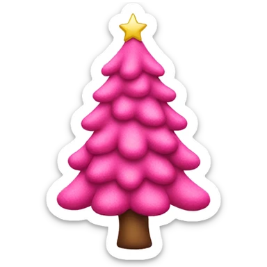 Christmas pink tree sticker