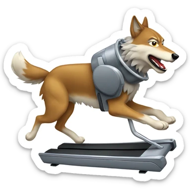 Wolf running machine sticker