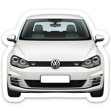 Volkswagen Golf Beyaz Renk Siyah Renk Cam sticker