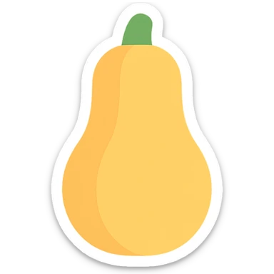 colored icon of a squash fruit with green stem and yellow-orange body sticker