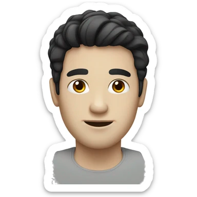 A man with black-hair and white skin sticker