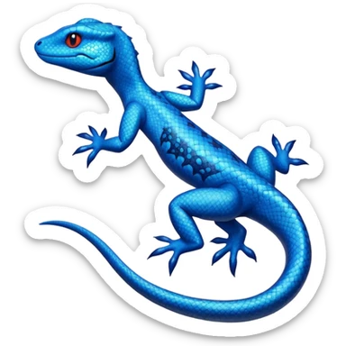 Cyan lizard-Salandit-Pokémon, with cobalt-blue flecks patterns sticker