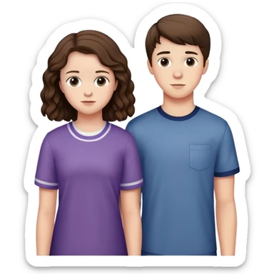 Hannah Baker and Clay Jensen together from 13 Reasons Why, teenage boy and girl standing side by side sticker