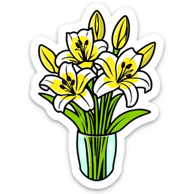 lily flower bouquet sticker