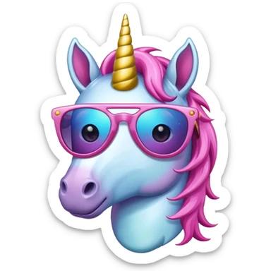sunglasses unicorn sticker