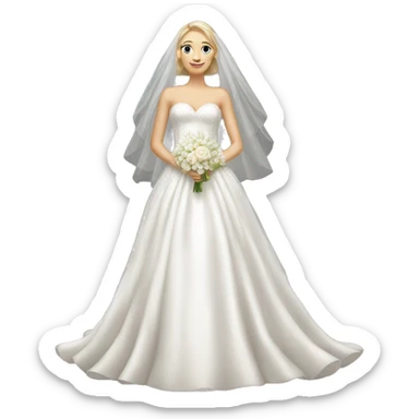 white Wedding Dress sparkling sticker
